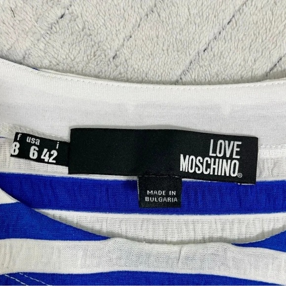 Love Moschino Blue and White Striped Top - Picture 5 of 5